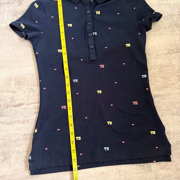 Tommy Hilfiger Womens Polo Shirt Dark Blue Logo Size XS - Picture 7 of 8